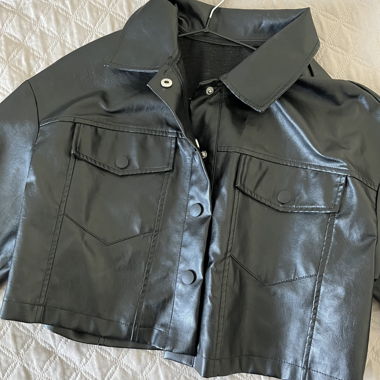 SHEIN Black Faux Leather Jacket