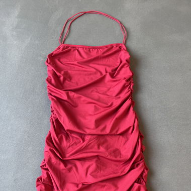 Red mini dress