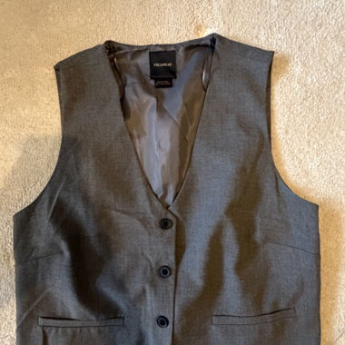 Pull&Bear Vest, Size L,Gray Business Casual