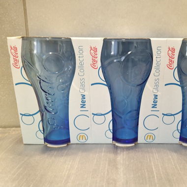 2010 McDonald's Coca Cola Glas 3 Gläser in Blau