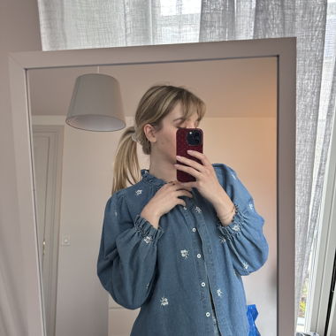 Embroidered Denim Shirtblouse