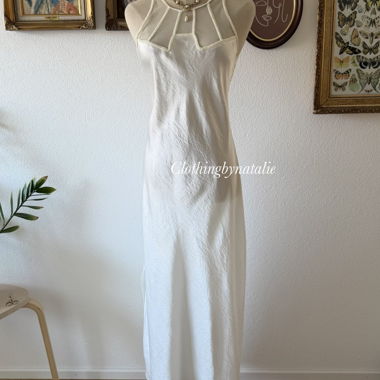 Abito lungo maxi in raso bianco Victoria’s Secret Taglia S