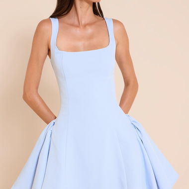 Light blue skater dress with wide straps