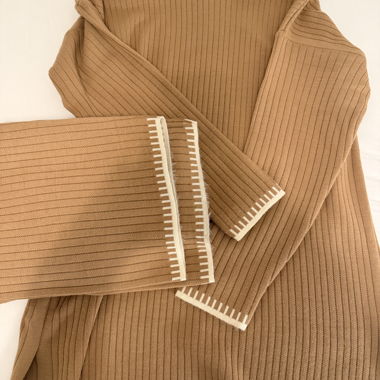 Pull tricot beige & pantalon