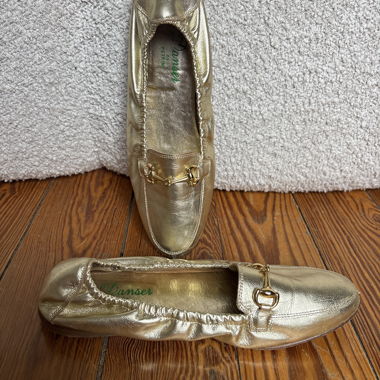 Gold Moccasins in ultra-soft leather