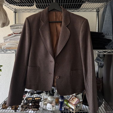 Brown check blazer
