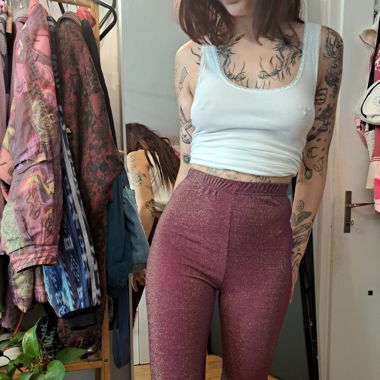 Glittery flared trousers