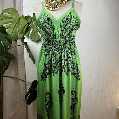 Green Paisley Print Dress