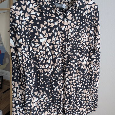 NUOVO Mint Velvet Blusa motivo a cuori EU 36