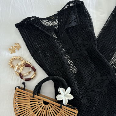 Paréo noir transparent Maison 123 