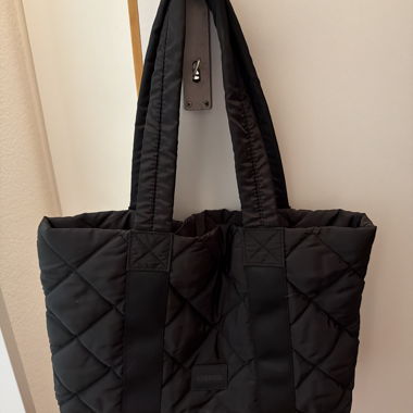 Black Quilted Tote Bag
