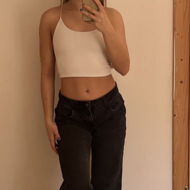 Crop top blanc avec dos lacé