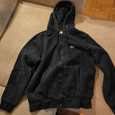 Felpa con zip Lacoste nera