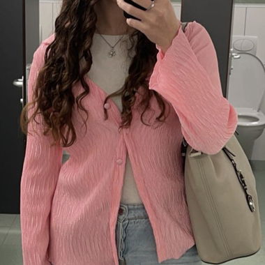 Pink Pleated Shirt