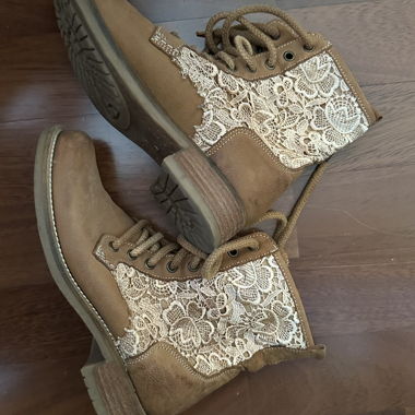 Brown lace-up ankle boots