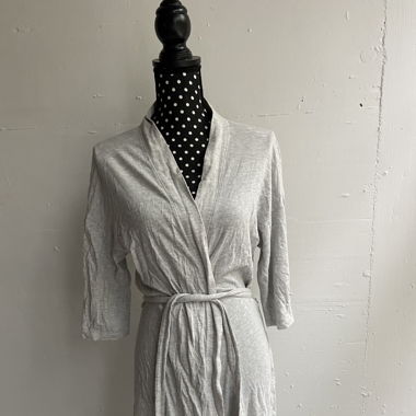Cappotto grigio in cotone stile avvolgente Taglia unica S M