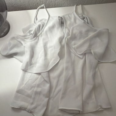 White blouse with spaghetti straps