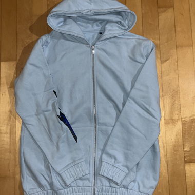 Felpa con zip blu chiaro