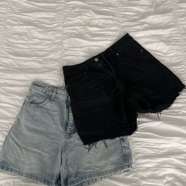 2er-Set Jeansshorts – Hellblau & Schwarz