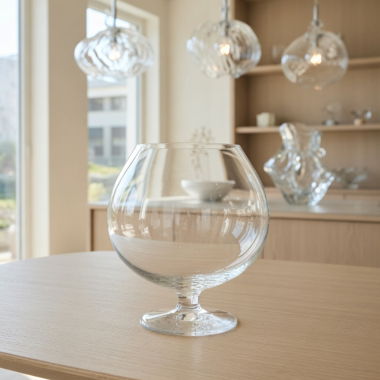 Grand verre décoratif en verre transparent