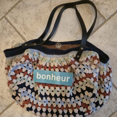 Sac crochet multicolore «bonheur»