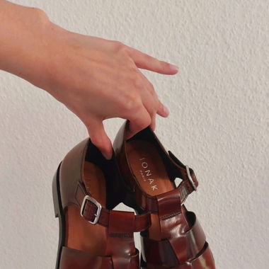 Jonak brown leather sandals 