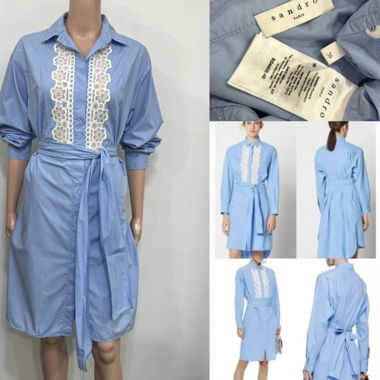 Sandro Hemdblusenkleid blau Grösse 36