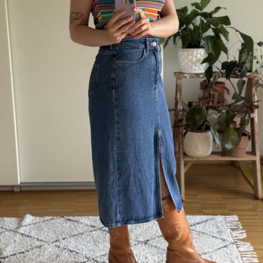Denim midi skirt 