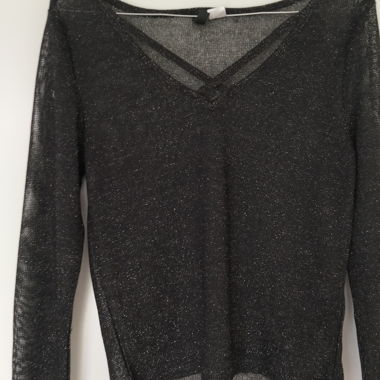 Longsleeve in mesh nero
