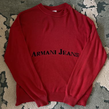 Jeans Armani pull rouge