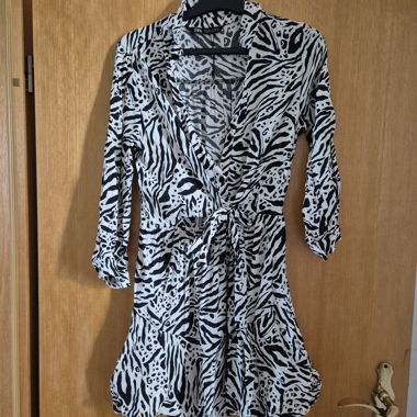 Zebra Print Shirt Dress