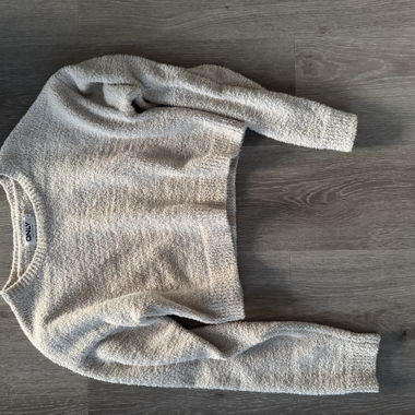 ONLY pull court en maille beige