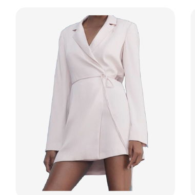 Satin Blazerkleid zum Binden