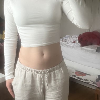 White Long Sleeve Crop Top