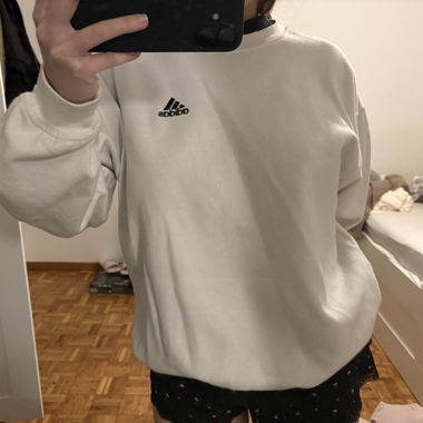Weisser adidas Vintage-Pullover