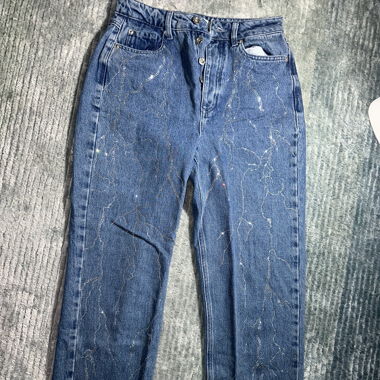 Glitzernde Jeans Hose