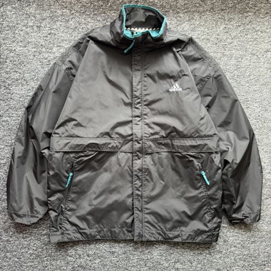 Schwarze Adidas-Steppjacke Grösse L