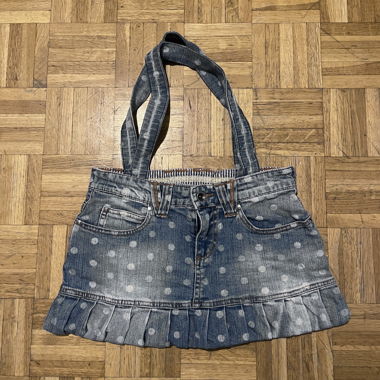 Handmade upcycled denim bag - unique piece