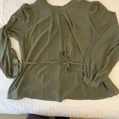 Green Wrap Blouse