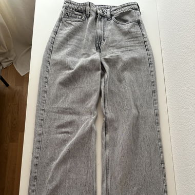DENIM Wide leg Jeans -hellgrau