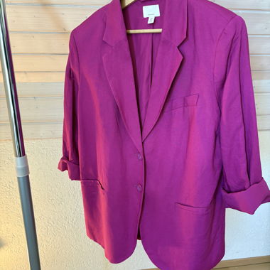 Blazer rosa in misto lino