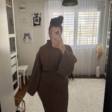 Abito in maglia marrone 2 pezzi