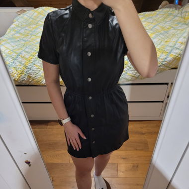 Leather dress in black