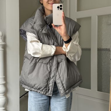 Gilet oversize grigio, Taglia S