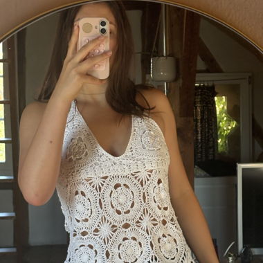 White Crochet Top