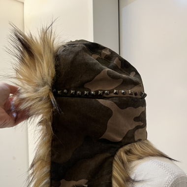 Jaded London camo faux fur hood