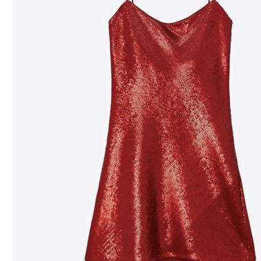 Rotes Pailletten-Kleid