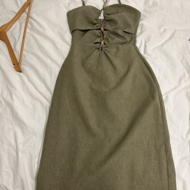 Olive-green Slip Dress
