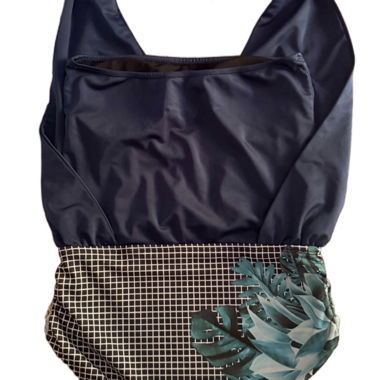 High-neck one-piece swimsuit