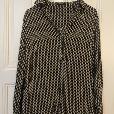 Printed Button-Up Blouse